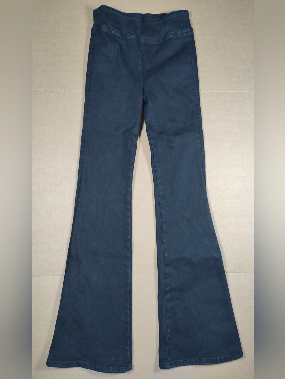 FRAME Women The Jet Set Flare Black Cotton Stretch Pull On Jeans Size 1